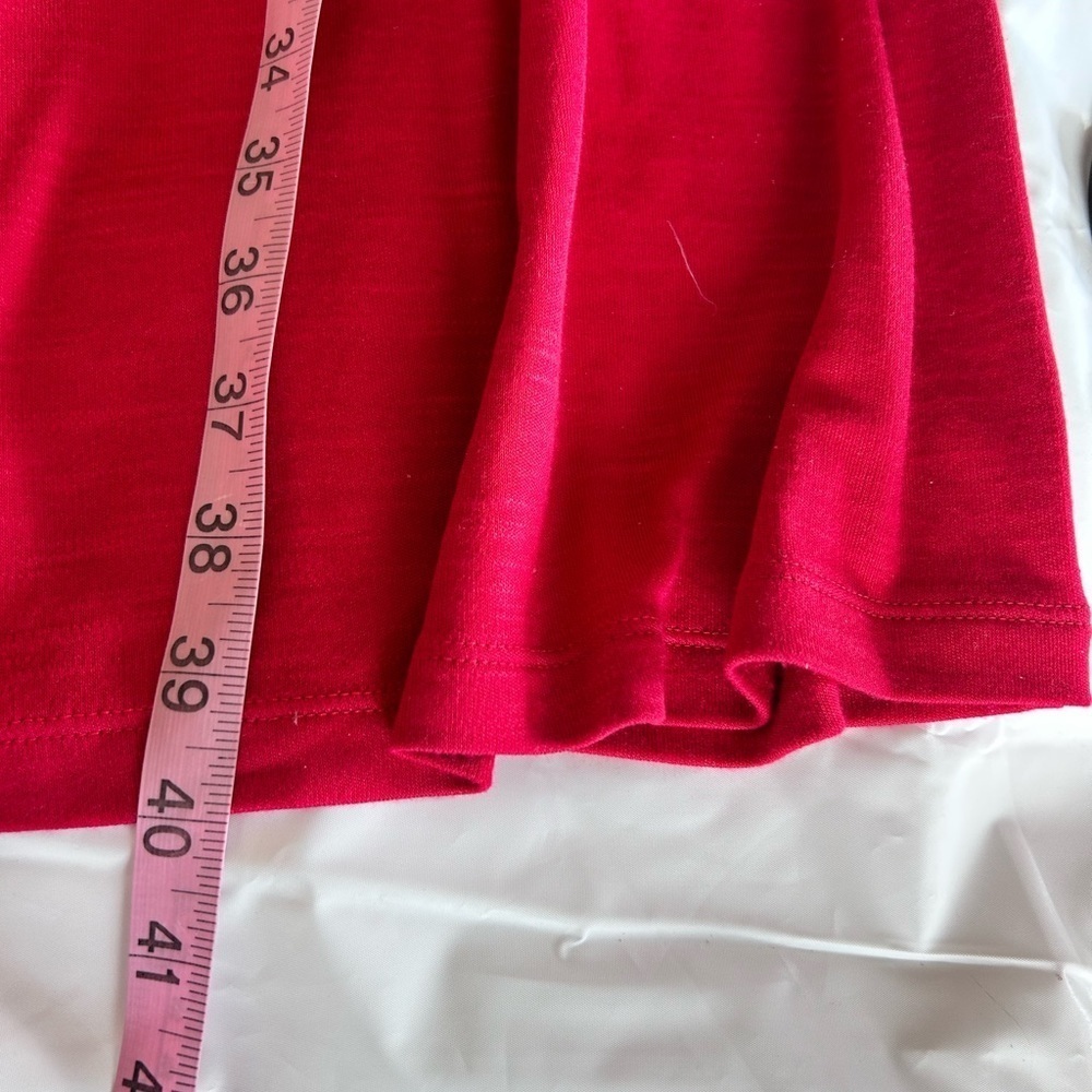 J. JILL Jersey Knit Layered Short Sleeve Sangria Dress Pockets Red Size Medium - Picture 11 of 11